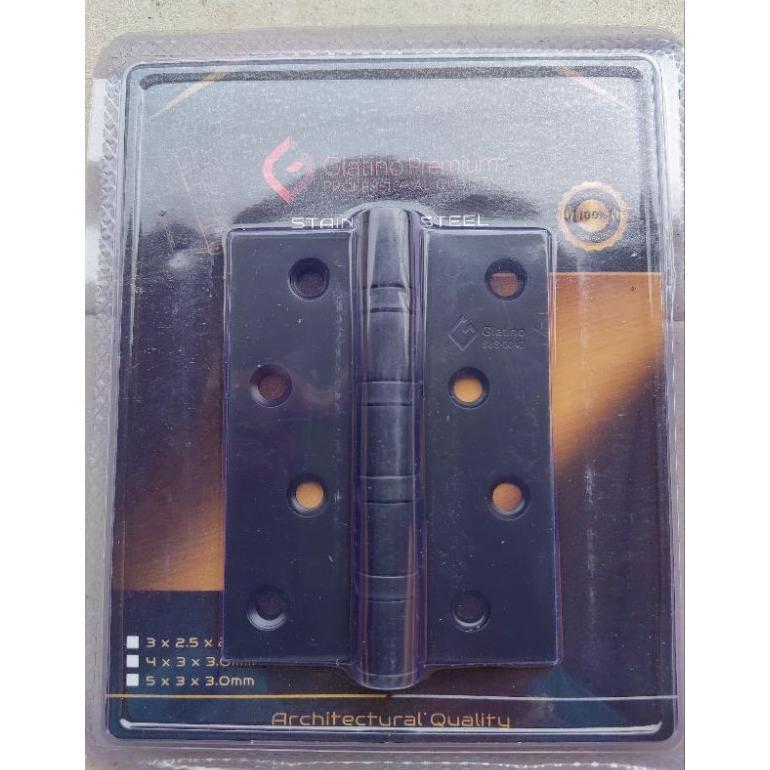 (Terbaru) Engsel Pintu Glatino 4" HITAM Sus304 / Engsel Pintu Stainless 4 inch / Engsel Pintu Kayu (