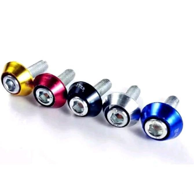 PAKET 4PCS BAUT PLAT NOMOR M6 KUNCI L UNIVERSAL RING MONEL HARGA KHUSUS