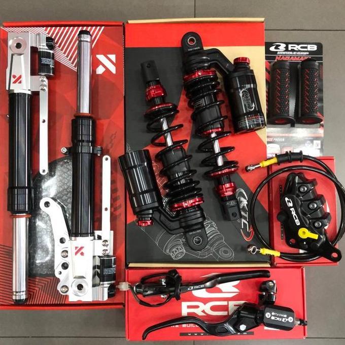 Paketan Master rem RCB E3 14mm Set kanan kiri + Kaliper S 2 piston + Selang rem tdr carbon + handgri