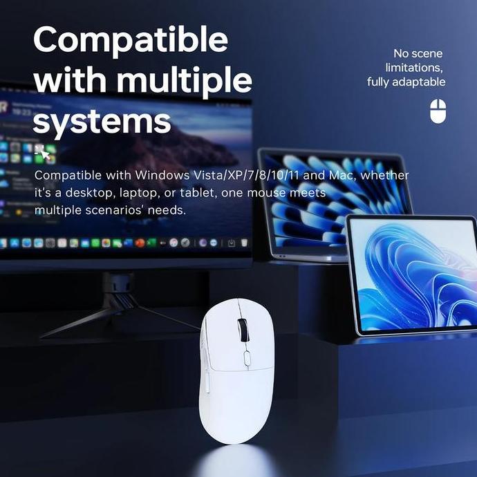 AJAZZ NJ07 / NJ-07 Gaming Mouse PAW-3311 Lightweight Tri-mode Connection 1000Hz Polling Rate MM