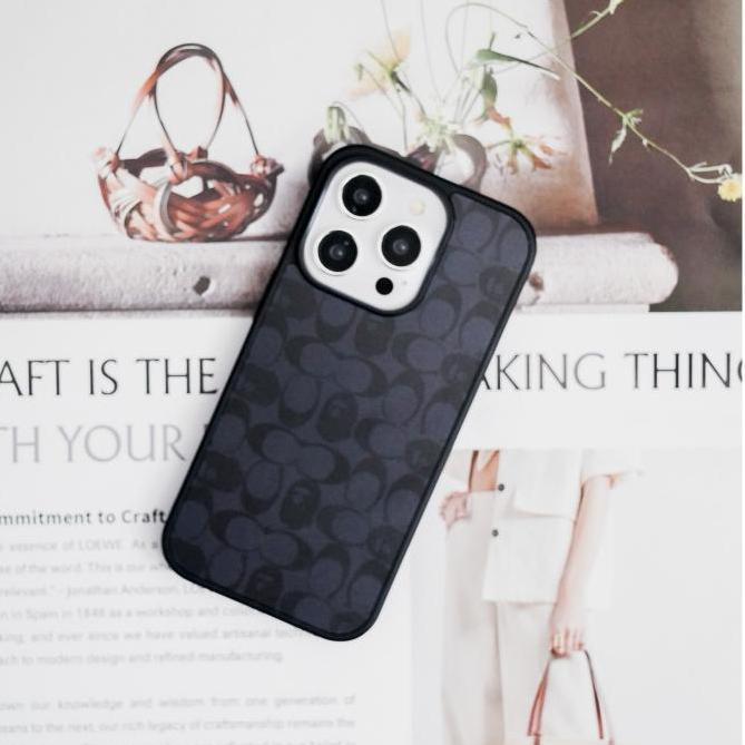 IDNS Hardcase Coach x Bape 01 Black  Case Iphone 11 12 13 Pro Max 14 Pro Max 15 Pro Max SAMD