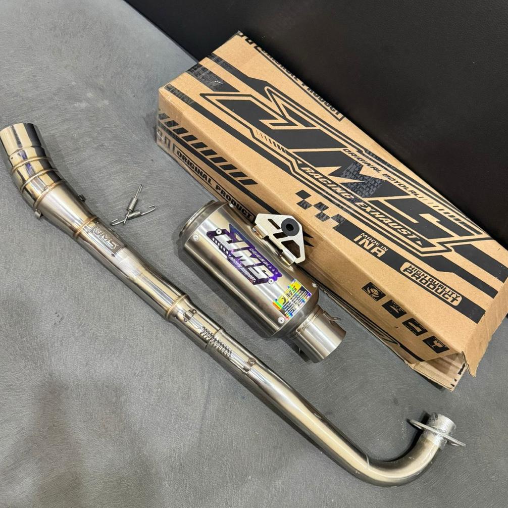 NAEVATRADE KNALPOT JMS TYPE DPJ GP1 BLACK COATING BUAT MOTOR BEBEK LEHER NETRAL SAMPING. JUPITER SUP