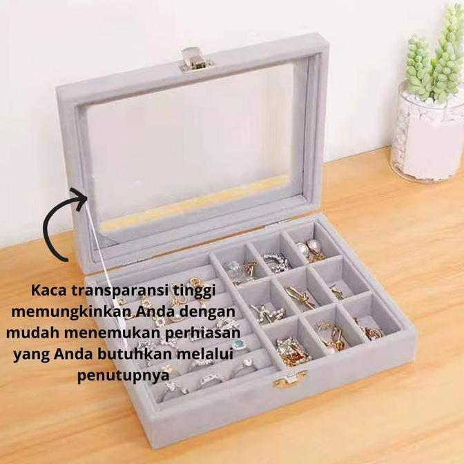 Pellucid Jewelry Box Kotak Perhiasan Tempat Perhiasan Bening Transparant Elegant