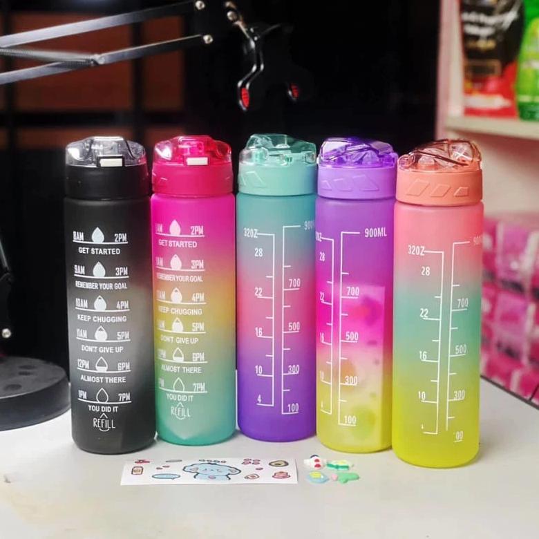 sale Botol Minum 1 Liter Botol Minum Gradasi Sport Tumblr Bottle Motivasi Tempat Air Minum Tritan Ol