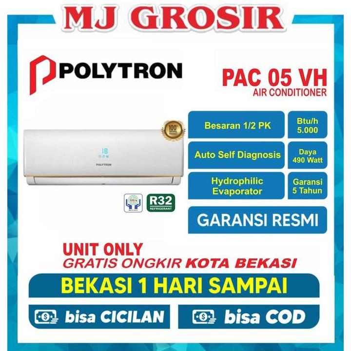 Terlaris Ac Polytron Pac 05 Vh / Pac-05 Vz / Pac-05 Vzs / Kr-05Fqdl/Al 0.5 Pk 1/2 Pk R410 Neuva Ice 