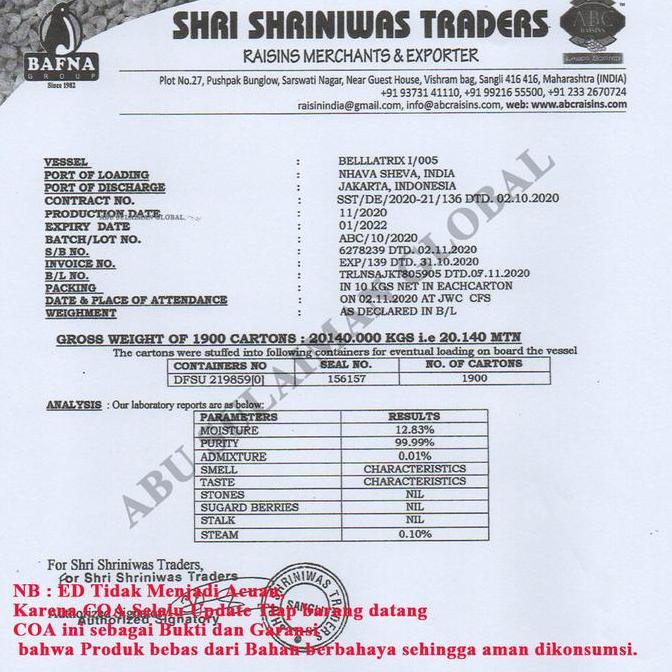 Foodx- Kismis Hitam Premium 1000 G / Black Brown Raisins Premium 1 Kg