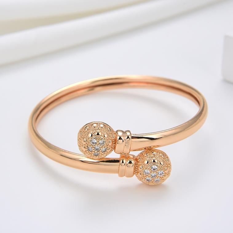Hyl Jewelry Cod Couple Gelang Titanium Lapis Emas Bola Kristal Berlian Xuping 54B