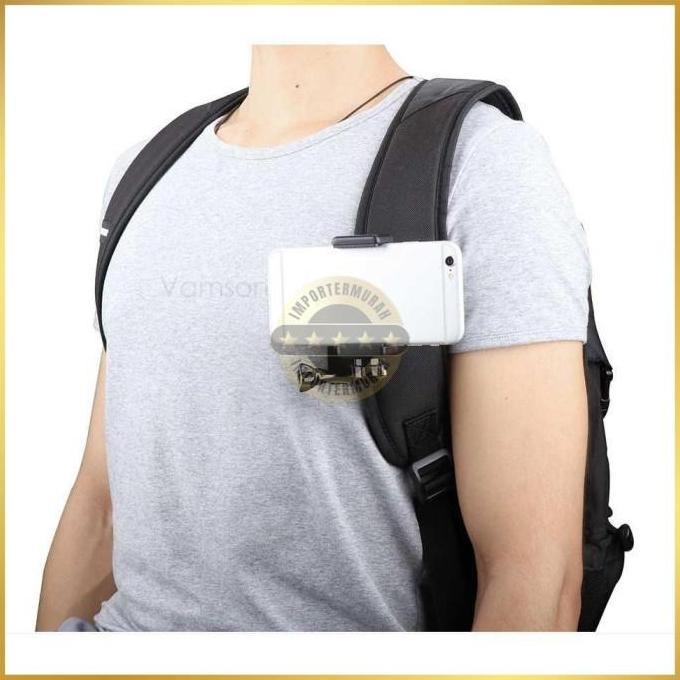GIYANYAR Clip Clamp Mount 360 Rotary + Smartphone Holder for GoPro