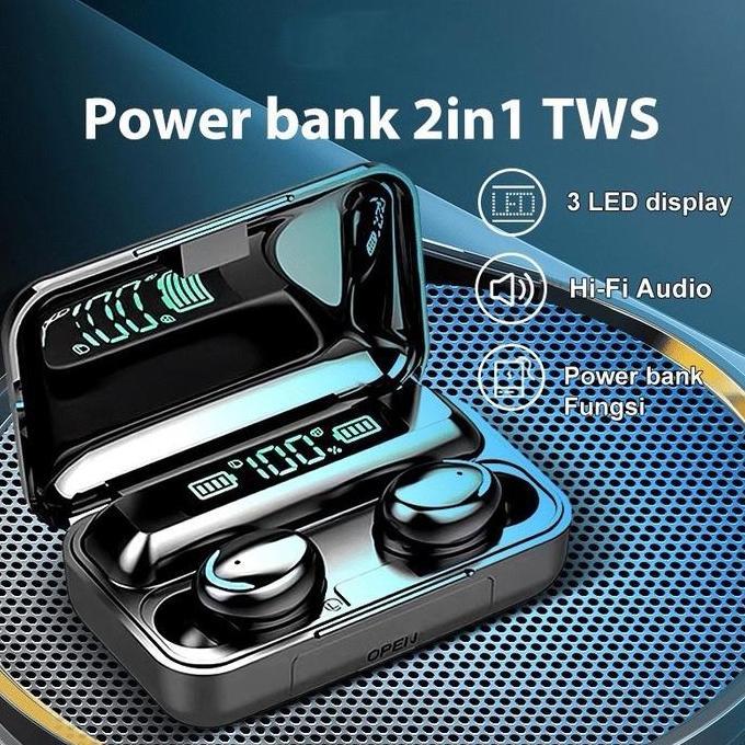 GIYANYAR (SP) HEADSET TWS F9-5 BLUETOOTH GAMING F9 WIRELESS POWERBANK