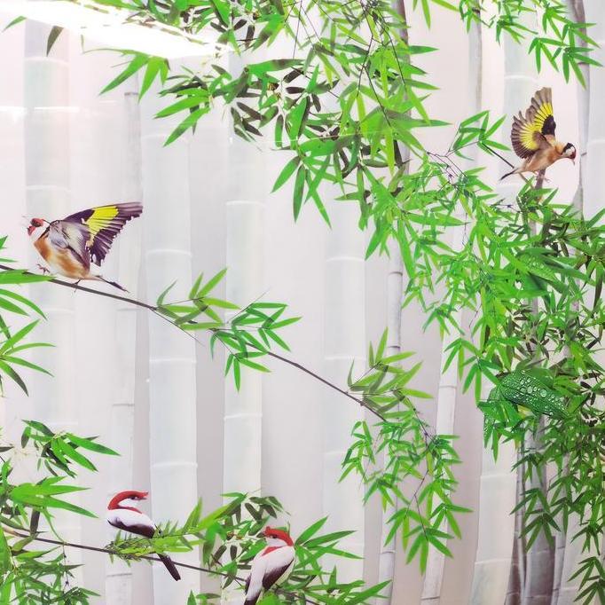 Fiber Pagar Plastik Penutup Pagar Motif Goldfinch Lebar 1 Meter Tebal 0.6 mm Bahan Lentur Flexible U