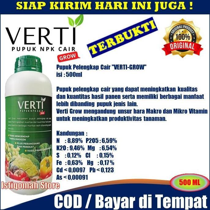 VERTI GROW 500ml Pupuk NPK Cair untuk Pertumbuhan Tanaman Cabe Cabai