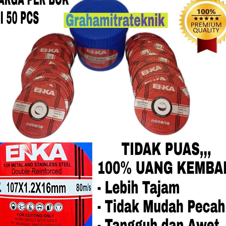 ( Harga Diskon Per Bok Isi 50 Pcs ) Batu Gerinda Potong Cutting Enka 107X1,2X16Mm Kating Tipis Enka 
