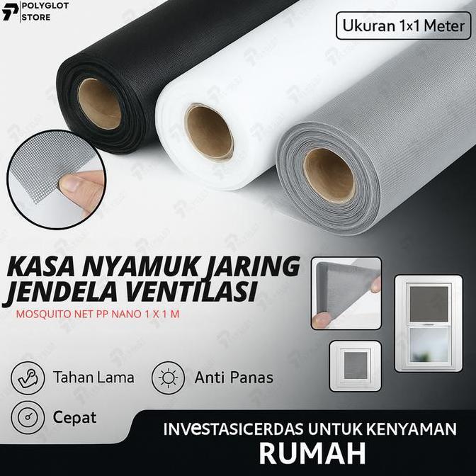 VINENNI TaffHOME 1 x 1 M Kasa Nyamuk PP Nano Jaring Kelambu Tirai Jendela Penutup Ventilasi Jendela 