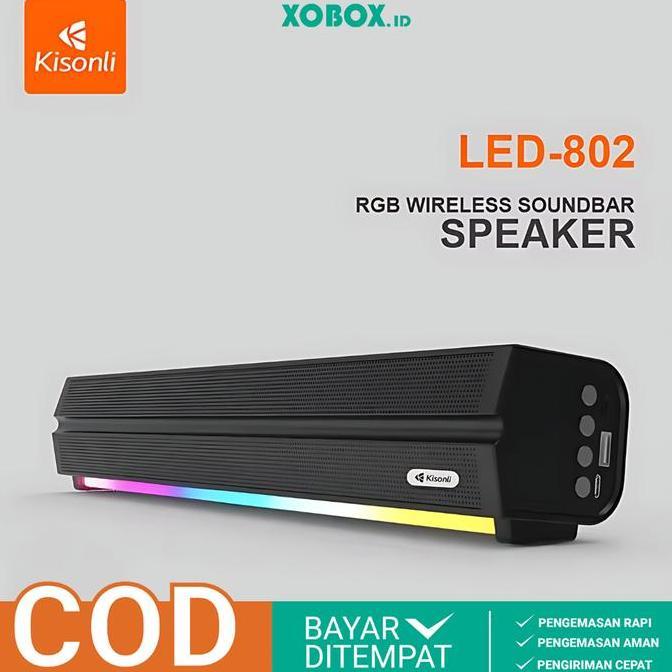 AQZEVUN Speaker Bluetooth/ Wireless Komputer LED802 Kisonli Soundbar 5.3 Super Bass Portable  Jam