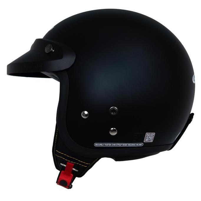 Helm Cargloss Original CFM Retro Army Half Face - Black Doff accessories motor motorcycle