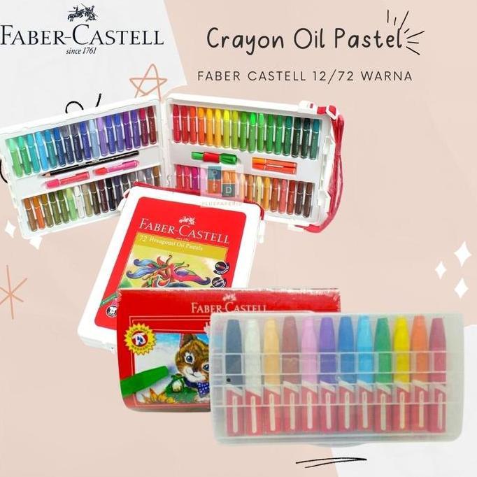 Lansungkirim- Faber Castell Crayon Oil Pastel 12 Warna / 72 Warna Hexagonal Pensil Warna Krayon Colo