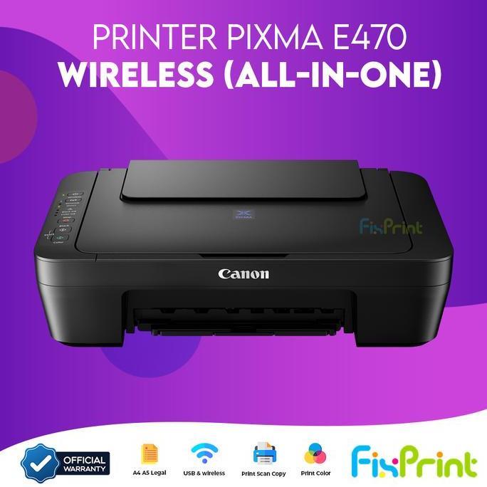 Bolehdijamin- Printer Pixma Canon E470 Green Hijau Mg570S Multifungsi All In One 3 In 1 Printer E470