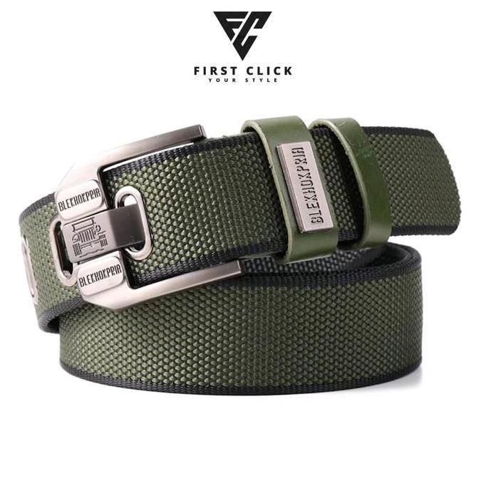 Spuntino- Ikat Pinggang Pria Keren Tactical Nylon Canvas 120-150Cm Ikat Pinggang Pria Quickly Unlock