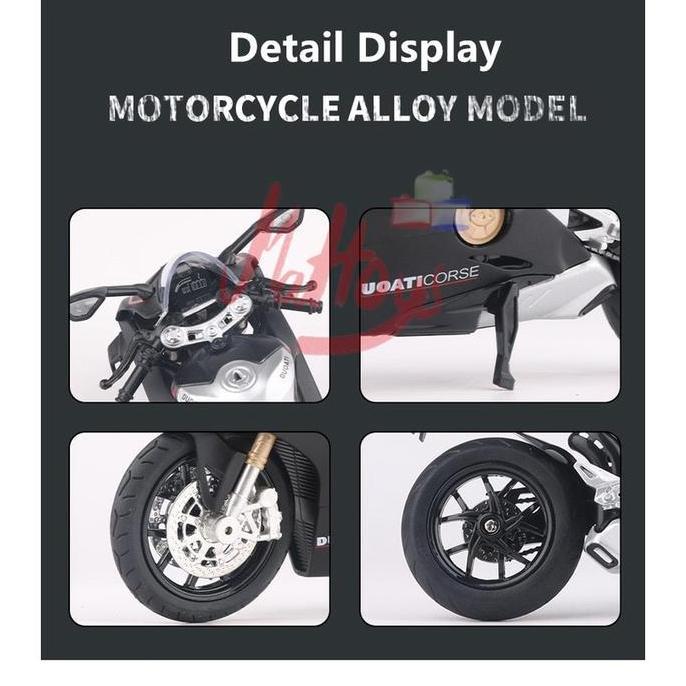 Mumpungready- Diecast Huayi Ducati Panale V4S 1/1 Alloy Model Balap, Cocok Untuk Koleksi Atau Hadiah