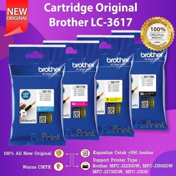 Bolehdijamin- Cartridge Tinta Lc3617 Printer Brother Mfc-J3530Dw J3530Dw