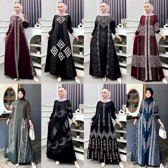 FLASH SALE Naya Batik - Gamis Twill Ori Premium 2026 Berkualitas Motif Garis Batik Cap Malaman Bukan