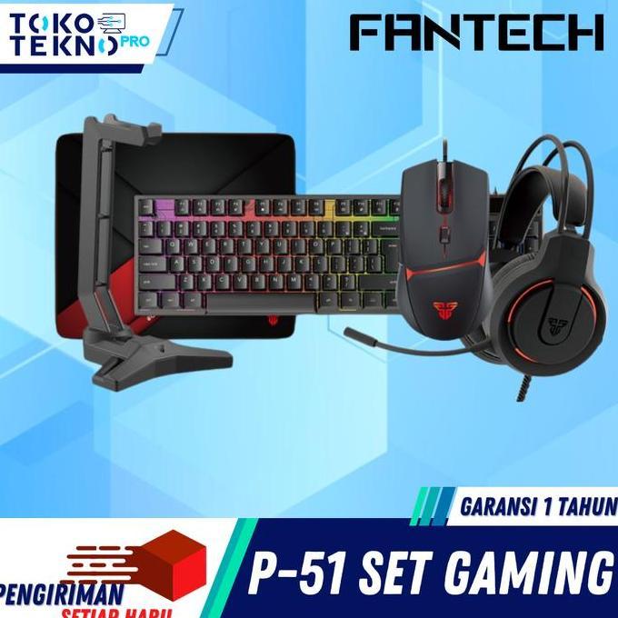 Lengkapjaminan- Fantech P51 5 In 1 Combo Gaming Gear Paket Lengkap Untuk Pc/Laptop