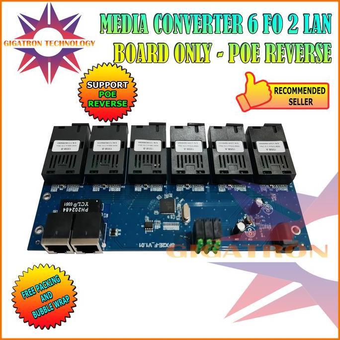 Adabanyak- Media Converter 6 Port Fo Port Lan Poe 10/100 Converter 6 Fo Lan