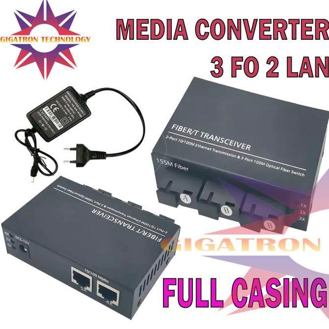 Mmhstore- Media Converter 3 Port Fo Port Lan / Switch Fiber 3 Fo Sc