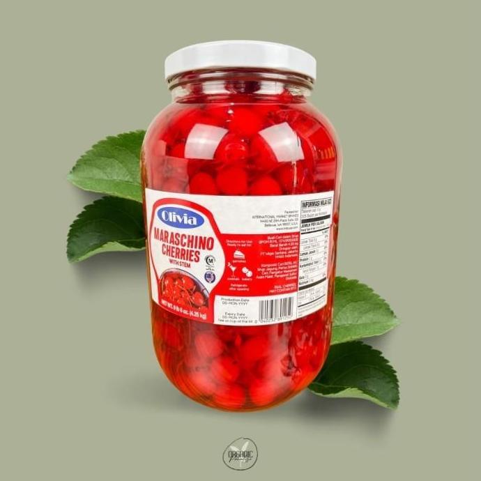 Jjd- Hiasan Kue Buah Cherry Mascharino Tangkai