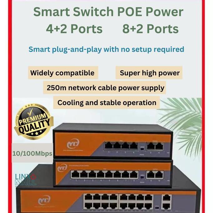 Adabanyak- Switch Poe 4Port / Switch Poe 8Port / Poe Switch 4+Ports / Poe Switch 8+Ports 10/100Mbps 