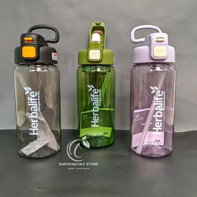 Posizioni- Botol Air Minum Hlf 1 Liter Dengan Sedotan Dan Gagang - Botol Minum Herb*Life - Botol Min