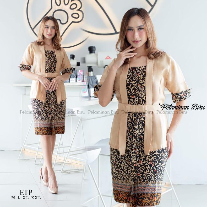 Viral !!! Nasywa | Setelan Kebaya Etp Balotelli / Kebaya Elnira Tangan Pendek Mix Rok Batik Pendek /