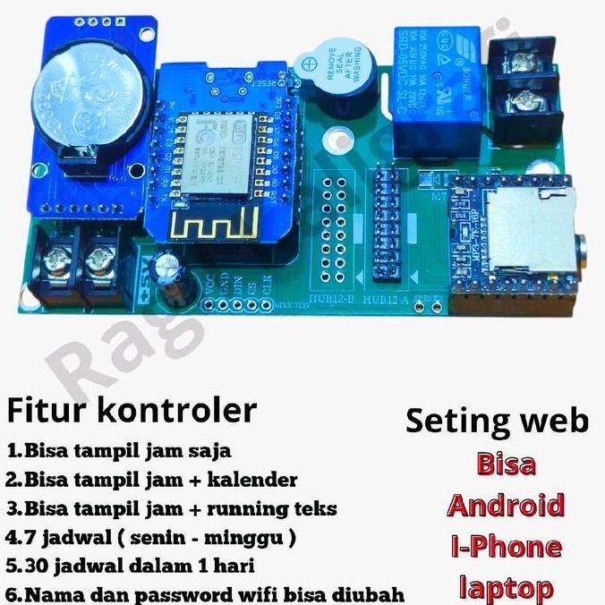 Controller bel sekolah otomatis mp3 - kontroler bel sekolah mp3 P10 satu warna
