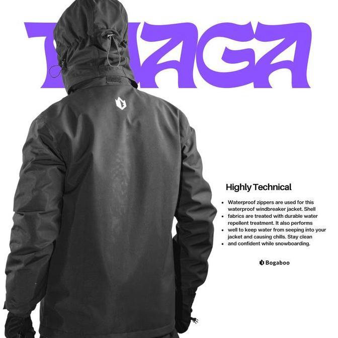 Uomo- Bogaboo Jacket Gtx 3 Layer Tyaga Waterproof Pria Wanita  - Jaket Anti