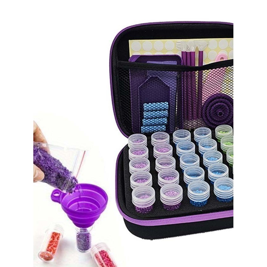77Pcs 5D DIY Diamond Painting Set Tool Kit / Peralatan Alat Tray Pen Glue Accessories Alat Diamondpa
