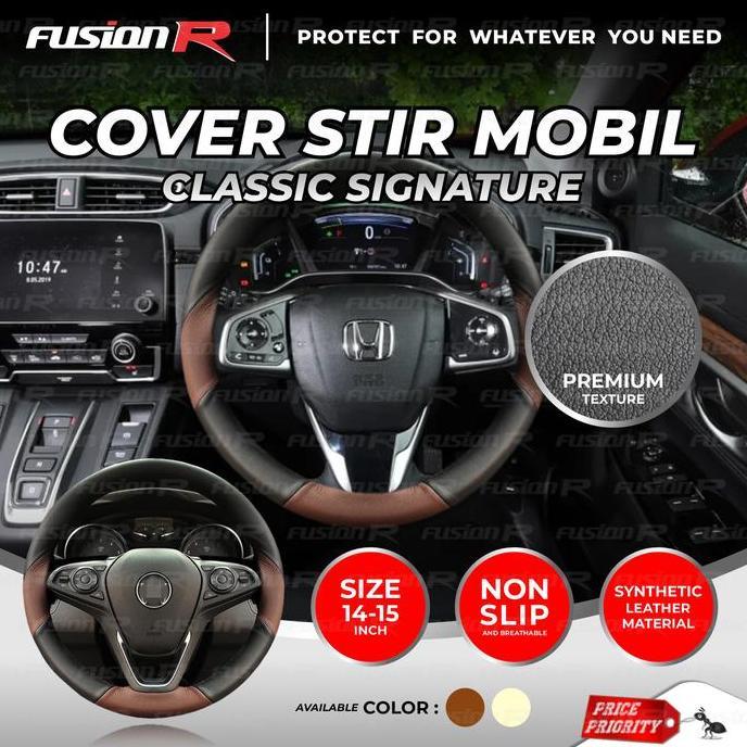 Cover Stir Mobil / Sarung Stir FUSION R Classic Signature UNIVERSAL
