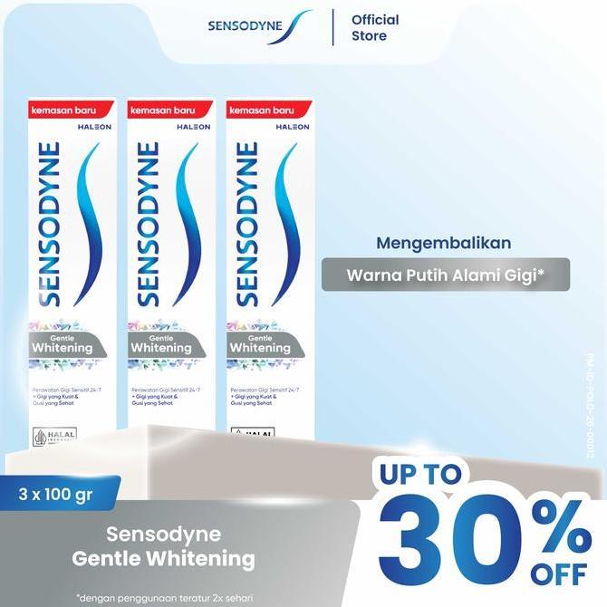 Sensodyne Toothpaste Pasta Gigi Sensitif Essensial Care Whitening 3x100gr - TRIPLEPACK