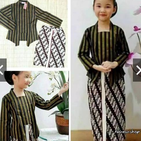 Diskont Baju Adat Jawa Anak Perempuan Kebaya Lurik Anak Perempuan Batik Lurik Anak