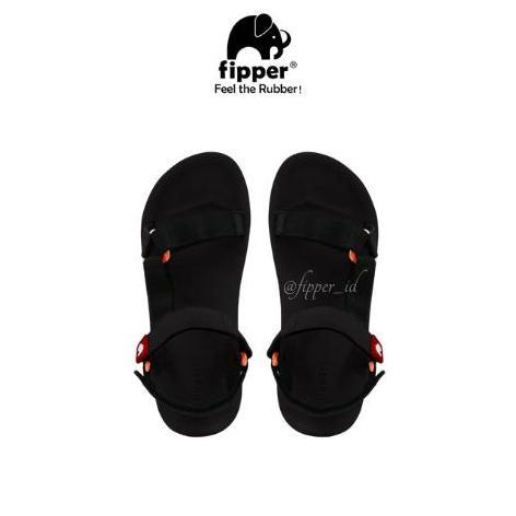 Sandal Minimalis Fipper - Trekker Black / Black, Black / Pumpkin