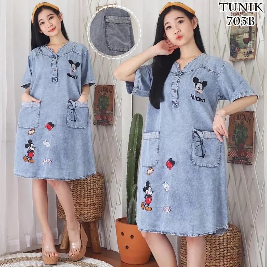 DASTER JEANS RESlETING DEPAN  DRES JEANS PENDEK  DASTER CHIBI PENDEK DASTER RAYON DASTER WANITA DAST