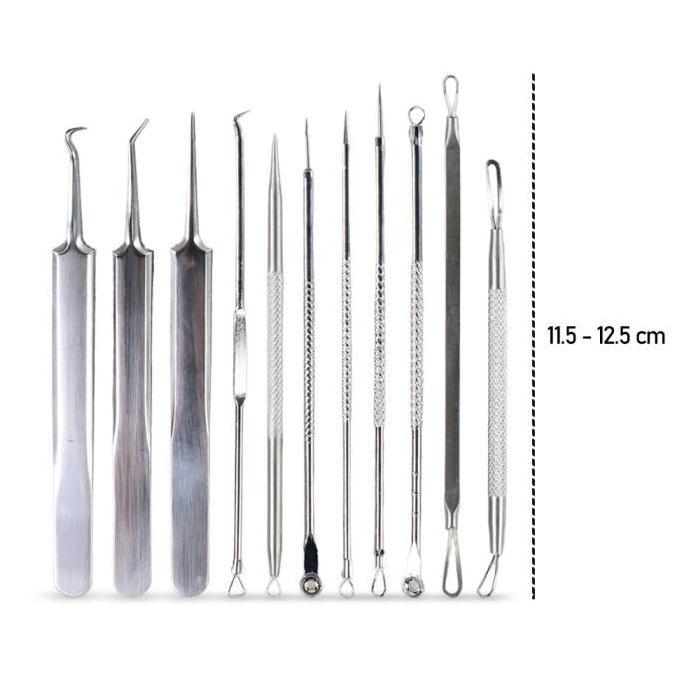 Alat Perawatan Wajah Pinset Pembersih Jerawat Komedo 11 Pcs Facial - ALAT KECANTIKAN