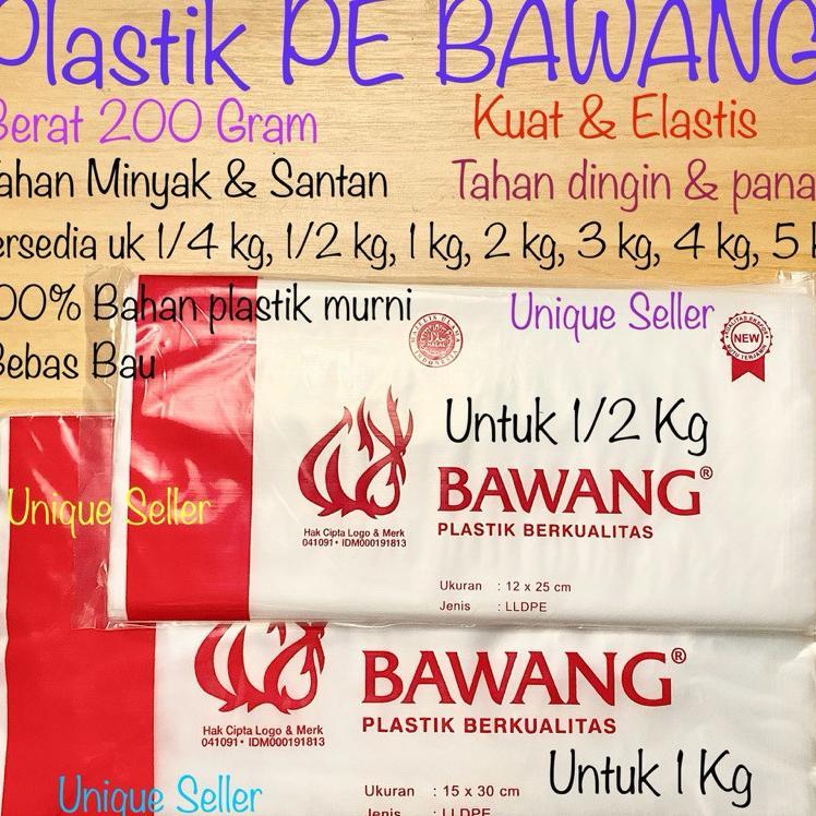 Plastik Pe Bawang Tebal 03 Uk 10X20 (1/4 Kg) 12X25 (1/2 Kg) 15X30 (1 Kg) 18X35 (2 Kg) 20X35 (3 Kg) 2