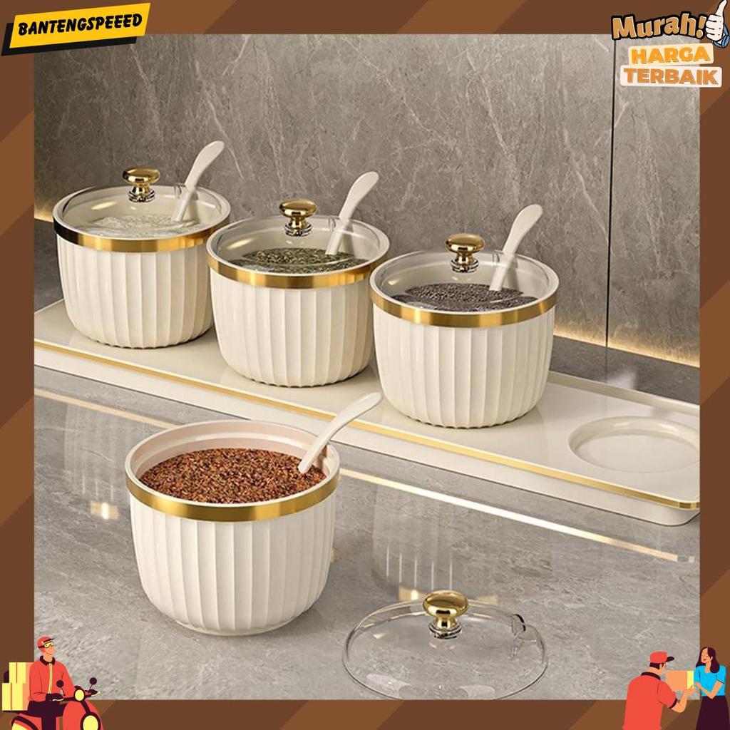 Semyoo Tempat Bumbu Set Estetic 3/4 In 1/Tempat Bumbu Dapur Set Sendok 4In1 / Wadah Bumbu Aesthetic 