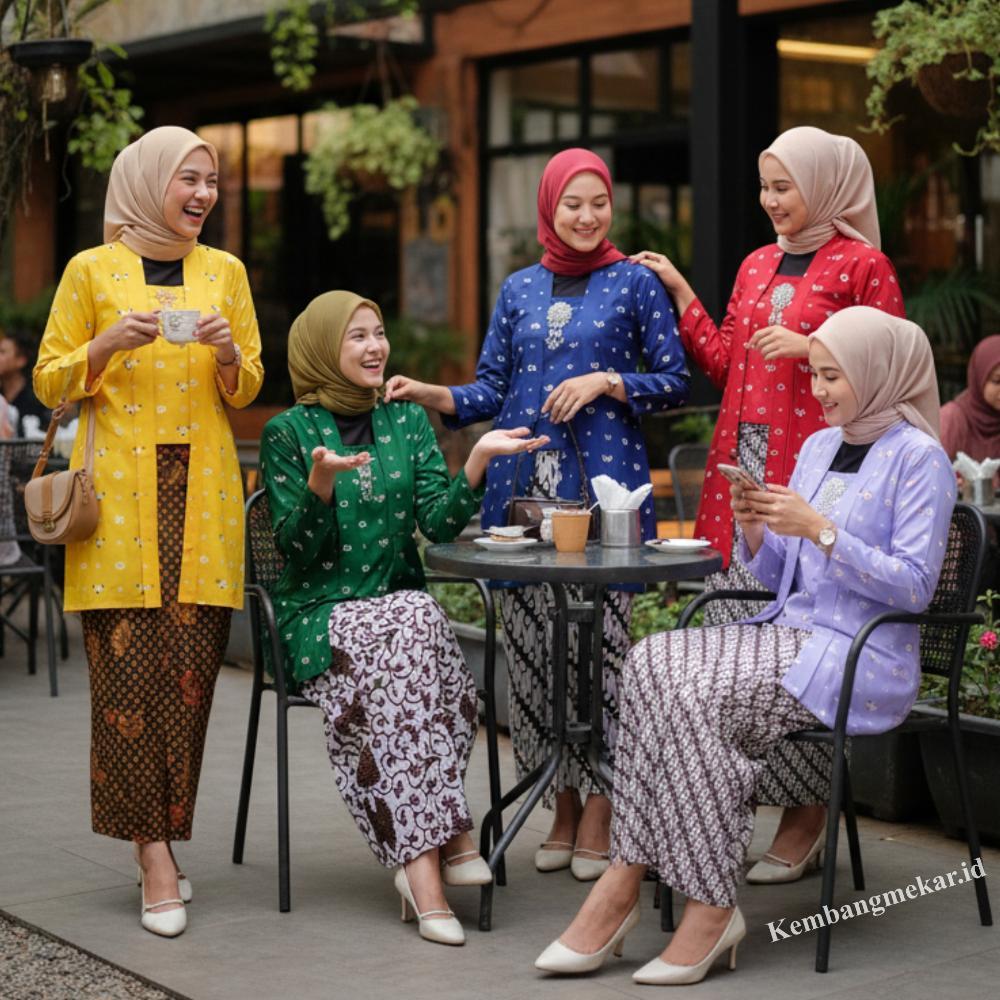Berkualitas Setelan Kebaya Kutubaru Jumputan Tunik Exlusive