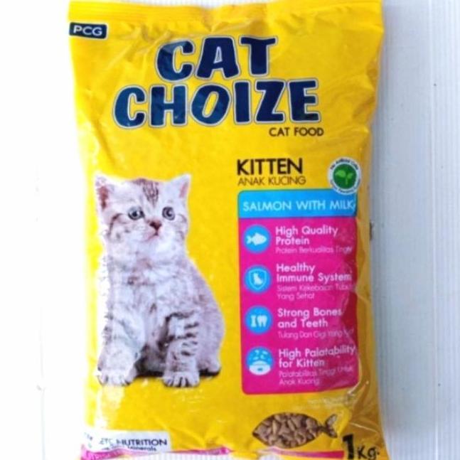 cat choize cat food 5kg - cat choize kitten salmon 1kg 5 pcs