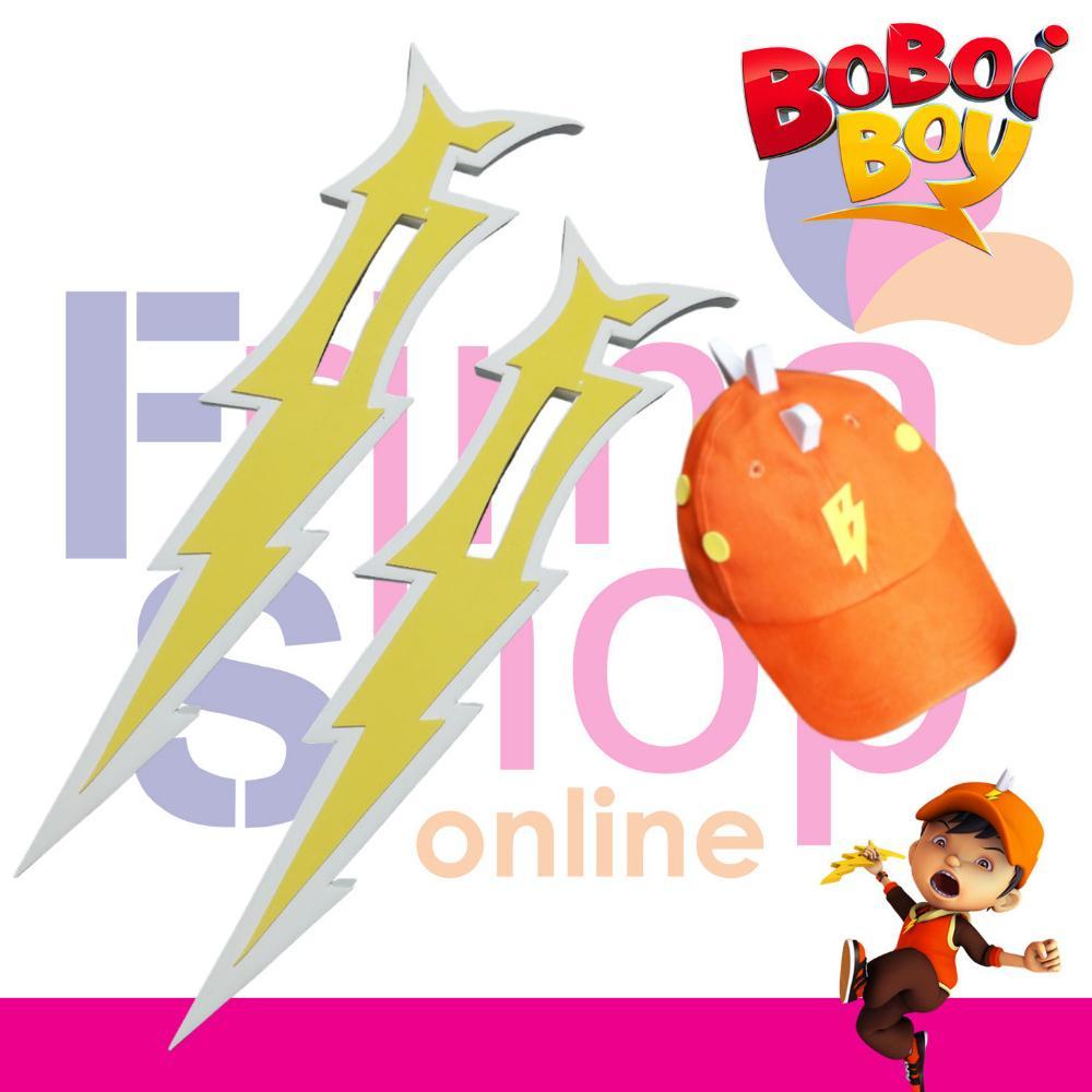 topi + keris petir boboiboy stokready