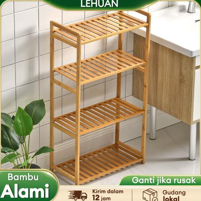 Topsellerijawa - LH-rak buku Rak serbaguna  rak kayu jati belanda 3 susun rak kamar mandi rak sudut 