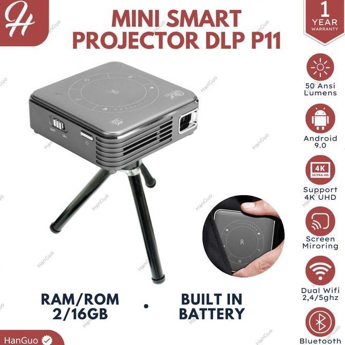 TIRNO_STORE - DLP P11 MINI PROJECTOR ANDROID | PROJECTOR DLP P11 ANDROID 9 MIRACAST