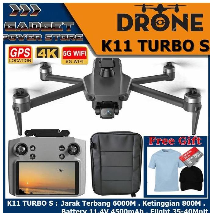TERMURAH - K11 TURBO S 8K Camera RC Drone 3Axis Gimbal GPS Brushless 6KM FPV 5G Quadcopter Remote Co