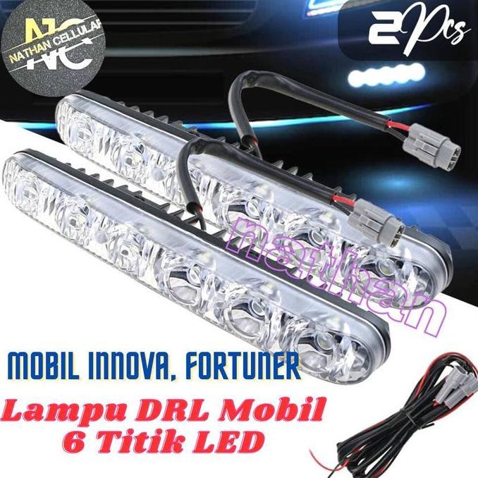 Promo Lampu Led DRL Mobil Innova Fortuner 6 Titik LED Lampu Macrone Diskon